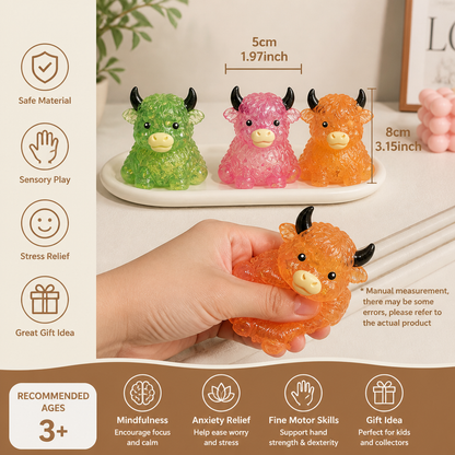 Mini Highland Cow Squishy Stress Relief Toy