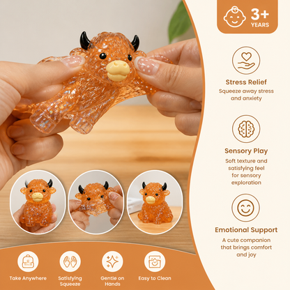 Mini Highland Cow Squishy Stress Relief Toy