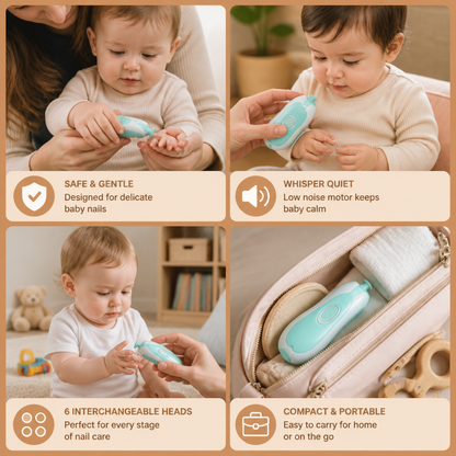 Electric Baby Nail Trimmer – 6-in-1 Nail Care Set
