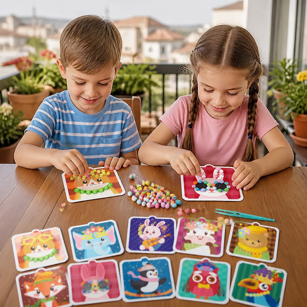 Fuzzy Pom Pom Animal Craft & Painting Kit