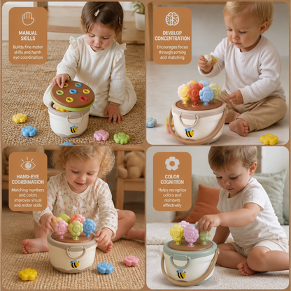 Montessori Flower Pot Color & Number Matching Learning Game