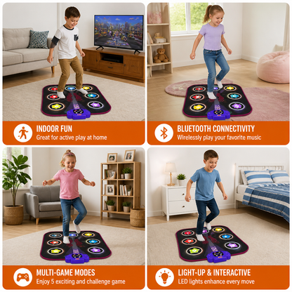 Kids’ Light-Up Bluetooth Dance Mat with 5 Game Modes