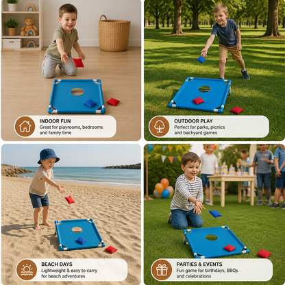 Indoor & Outdoor Two-Color Bean Bag Toss Game for Kids