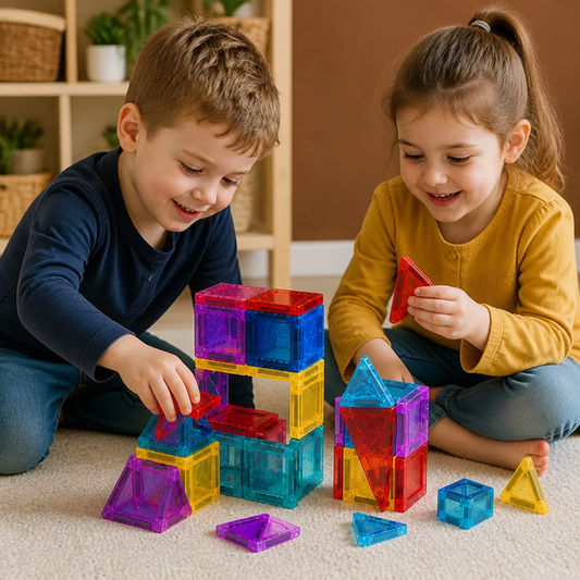 Safe Mini Magnetic Tiles Travel Set with Compact Storage Case
