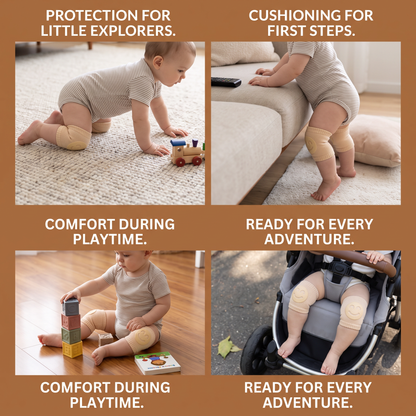Baby Crawling Knee Pads – Non-Slip Protection with Smiley Face Design