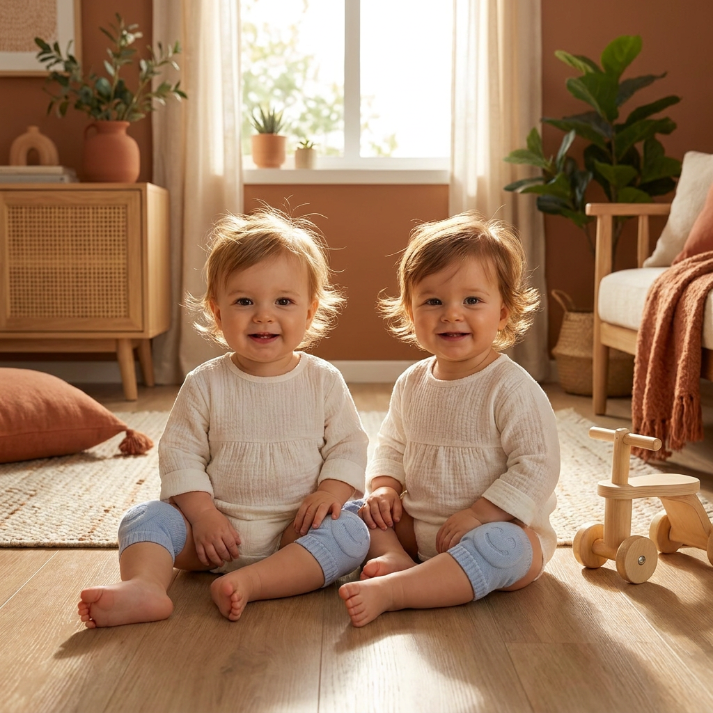 Baby Crawling Knee Pads – Non-Slip Protection with Smiley Face Design
