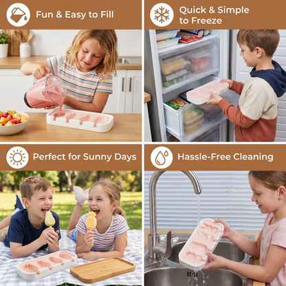 Silicone Popsicle Mold with Fruit Shapes for Homemade Ice Cream