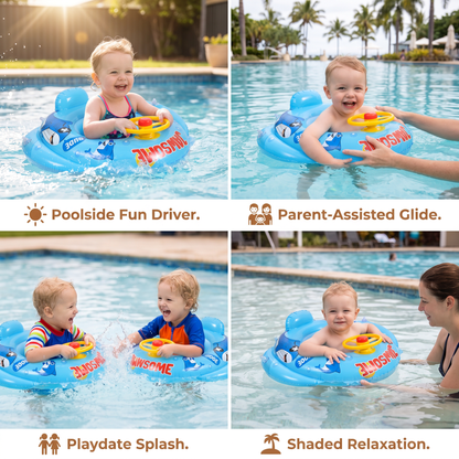 Baby Shark Pool Float with Steering Wheel for Toddlers
