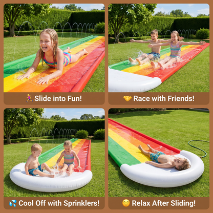 Rainbow Water Slide – Inflatable Outdoor Slide for Kids & Family