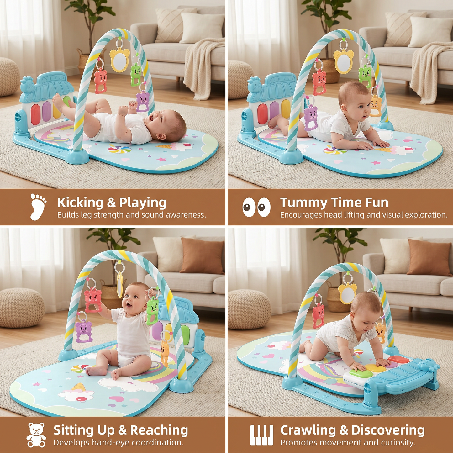 Musical Baby Pedal Piano for Limbs Coordination and Visual & Auditory Training