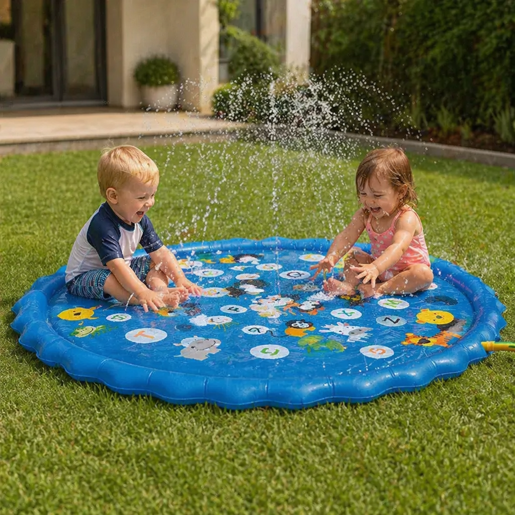 Inflatable Kids Splash Pad with Sprinkler – Outdoor Water Play Mat for Garden & Beach