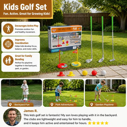 Kids Golf Set with Adjustable Clubs – Perfect for Backyard Play