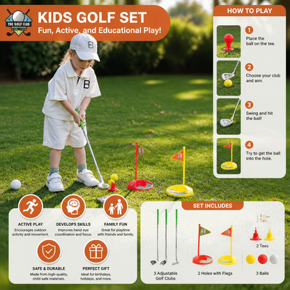 Kids Golf Set with Adjustable Clubs – Perfect for Backyard Play