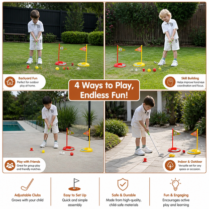 Kids Golf Set with Adjustable Clubs – Perfect for Backyard Play