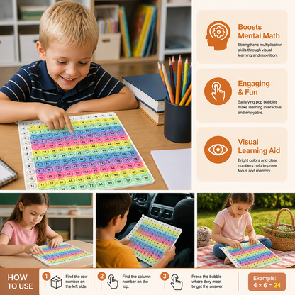 Rainbow Pop Math – Multiplication Fidget Learning Toy