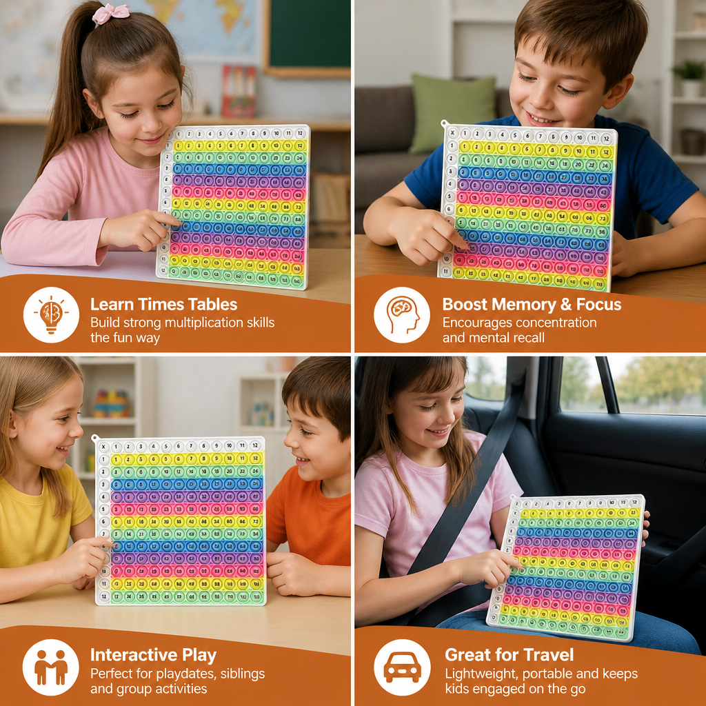 Rainbow Pop Math – Multiplication Fidget Learning Toy