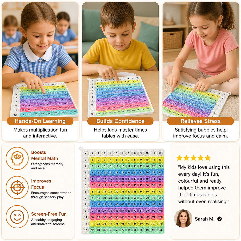 Rainbow Pop Math – Multiplication Fidget Learning Toy