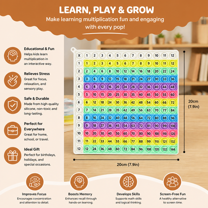 Rainbow Pop Math – Multiplication Fidget Learning Toy