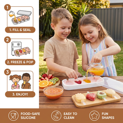 Silicone Popsicle Mold with Fruit Shapes for Homemade Ice Cream