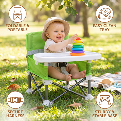 Foldable Baby Camping Chair with Tray for On the Go