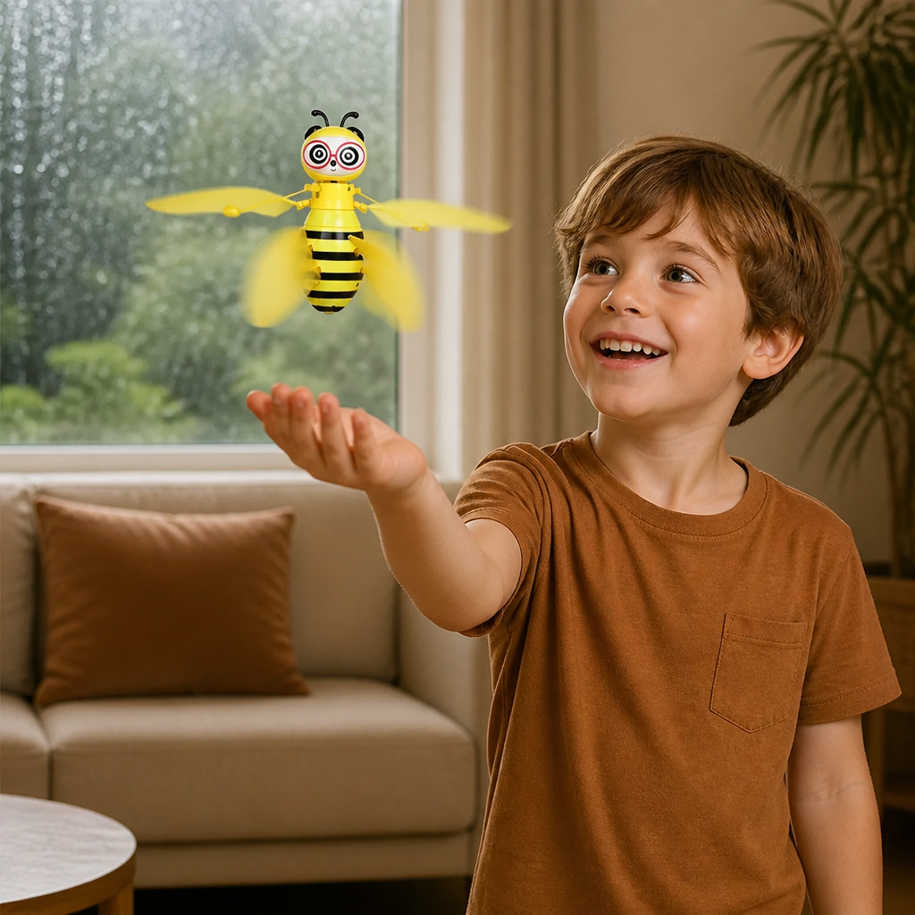 Hand-Controlled Flying Bee Toy with Motion Sensor and LED Lights