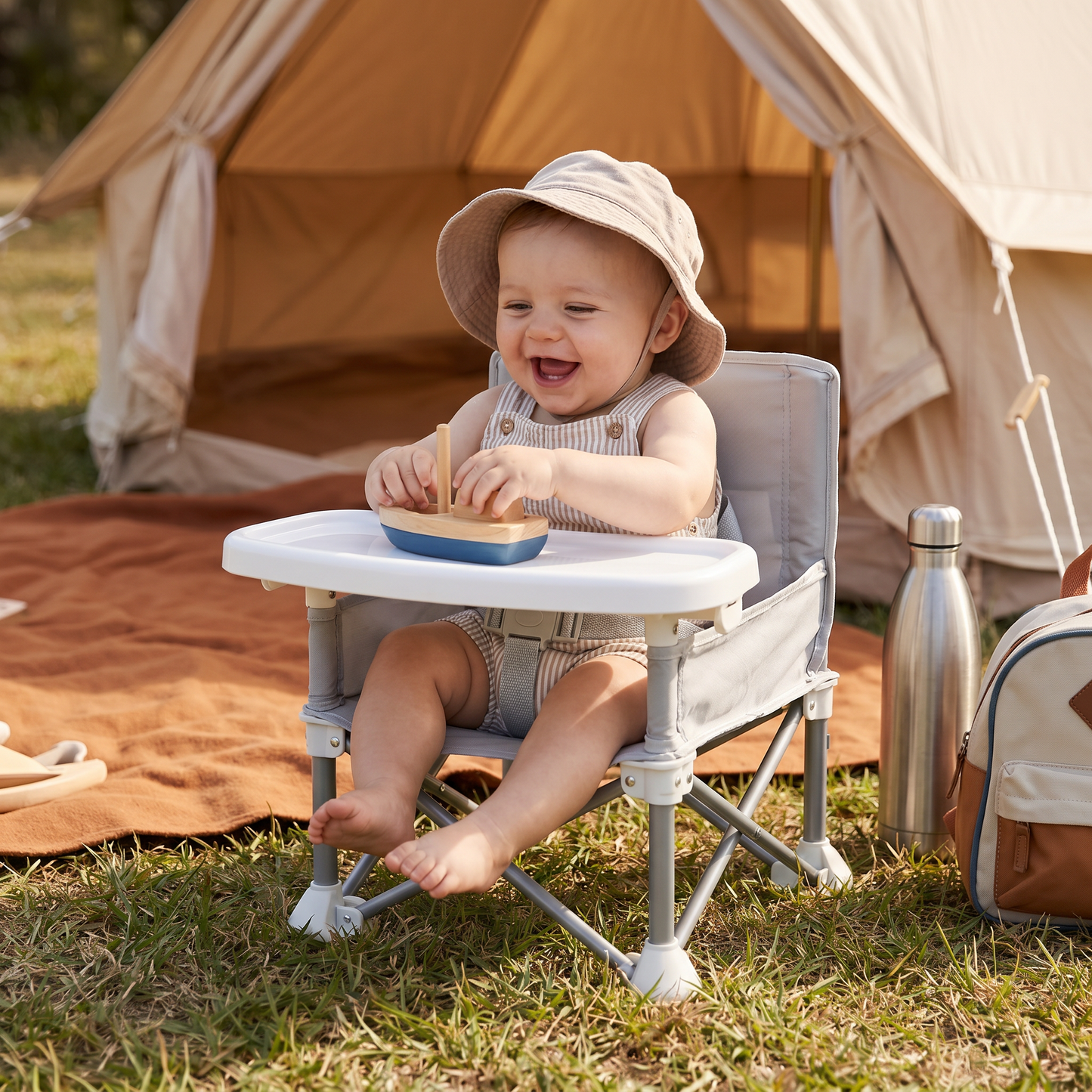 Foldable Baby Camping Chair with Tray for On the Go