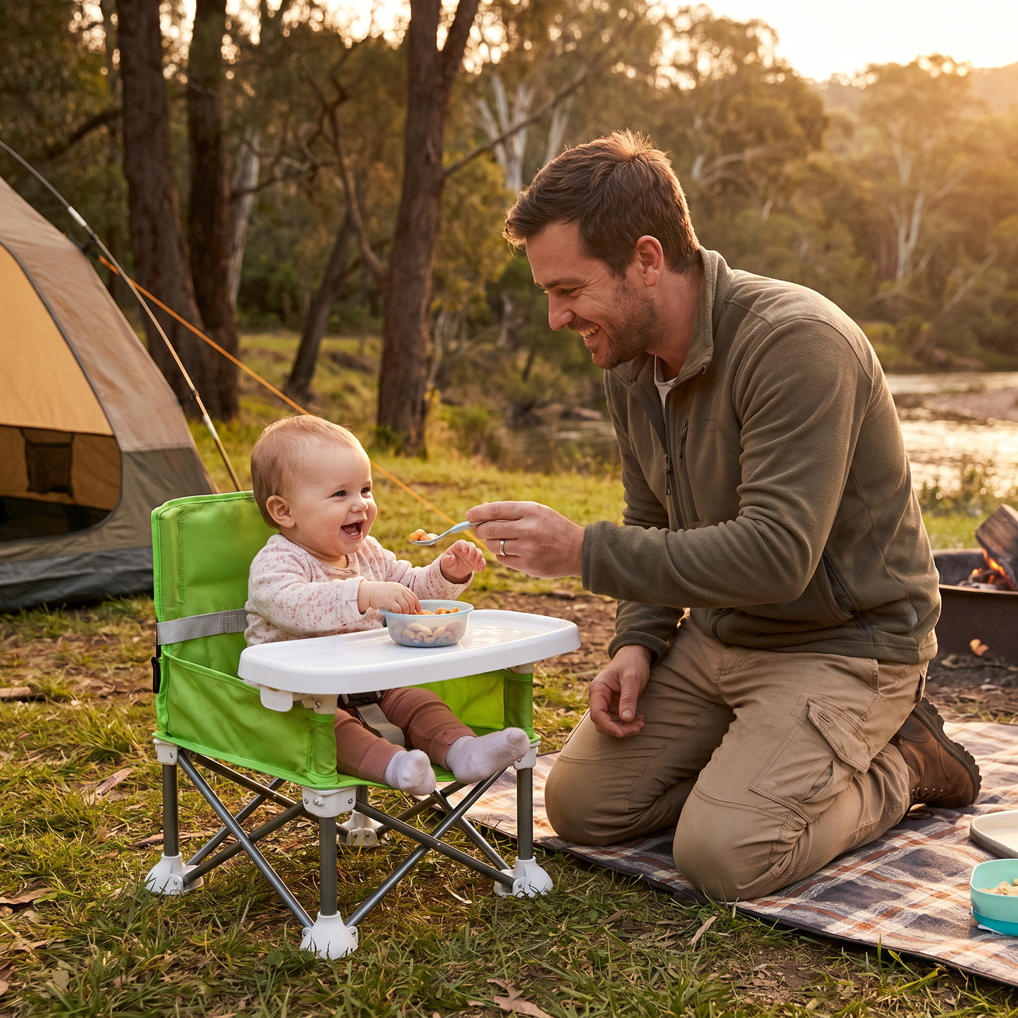 Foldable Baby Camping Chair with Tray for On the Go