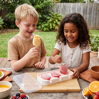 Silicone Popsicle Mold with Fruit Shapes for Homemade Ice Cream