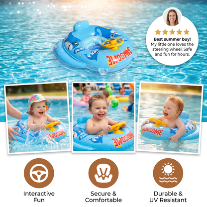 Baby Shark Pool Float with Steering Wheel for Toddlers