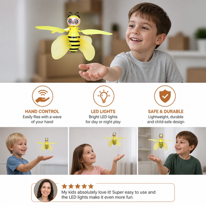 Hand-Controlled Flying Bee Toy with Motion Sensor and LED Lights