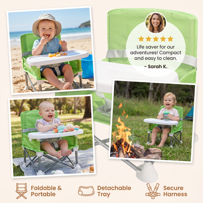 Foldable Baby Camping Chair with Tray for On the Go