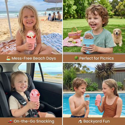 2-Pack Ice Cream Cone Holder for Kids – No-Mess Ice Cream Cup