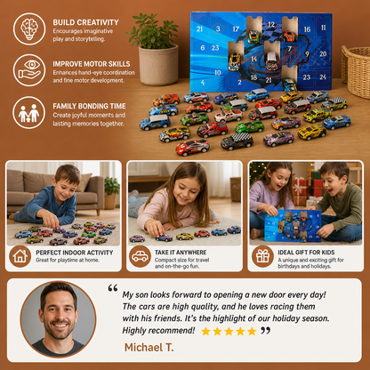 24-Day Race Car Advent Calendar with Surprise Toy Cars