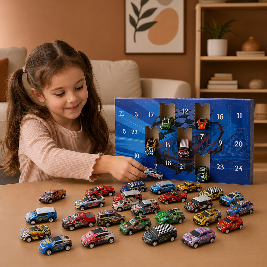 24-Day Race Car Advent Calendar with Surprise Toy Cars