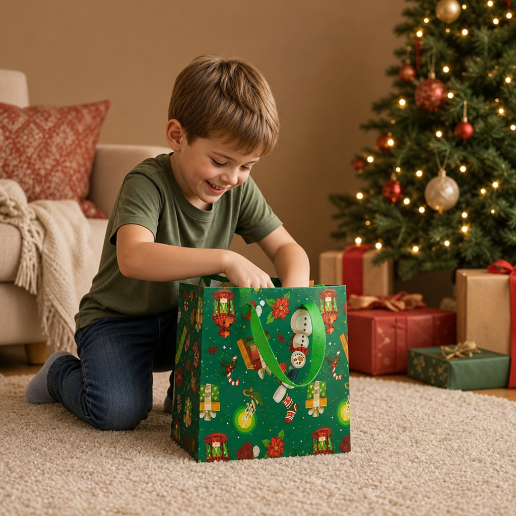 Reusable Christmas Gift Bags with Handles – Various Festive Designs