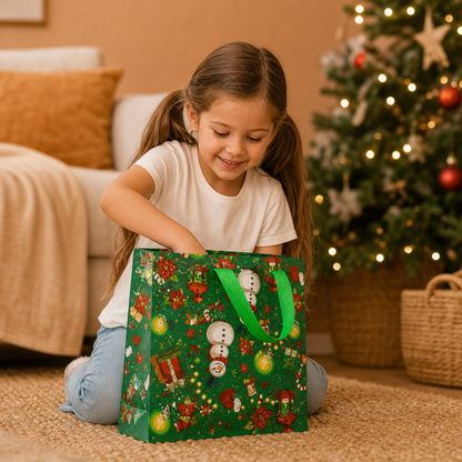 Reusable Christmas Gift Bags with Handles – Various Festive Designs