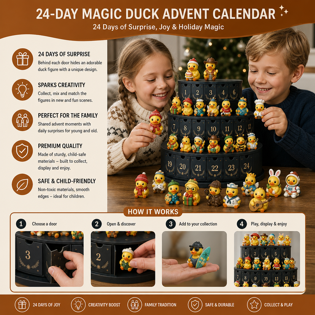 24-Day Magic Duck Advent Calendar with Collectible Mini Figurines