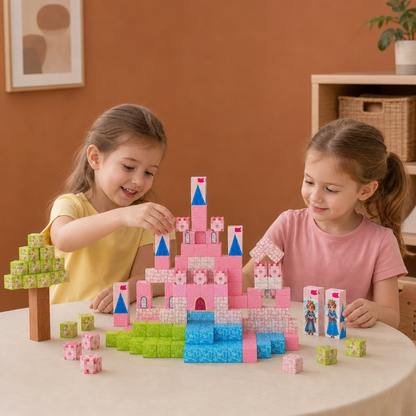 Montessori Princess Dream Castle Magnetic Building Cubes Set