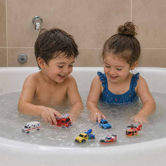 6-Pack Color-Changing Emergency Vehicle Bath Toys for Babies & Toddlers