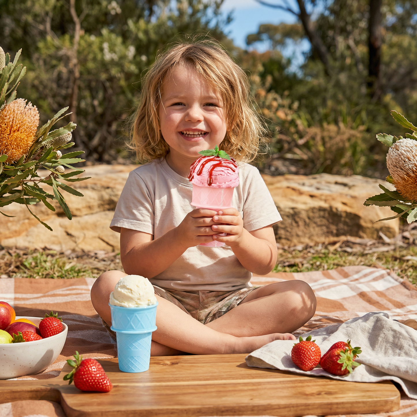 2-Pack Ice Cream Cone Holder for Kids – No-Mess Ice Cream Cup