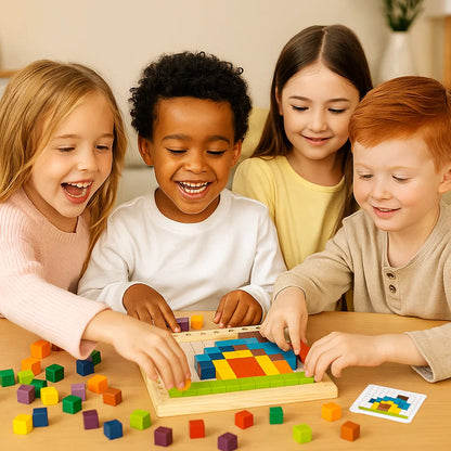 Montessori Colour, Letter And Number Game Made Of Wood