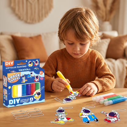DIY Christmas No-Bake Glue Painting Ornament Craft Kit for Kids