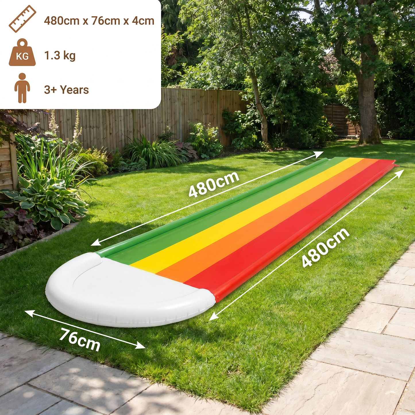 Rainbow Water Slide – Inflatable Outdoor Slide for Kids & Family