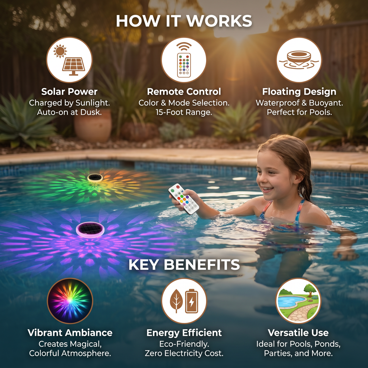 Floating Solar LED Light with Remote Control