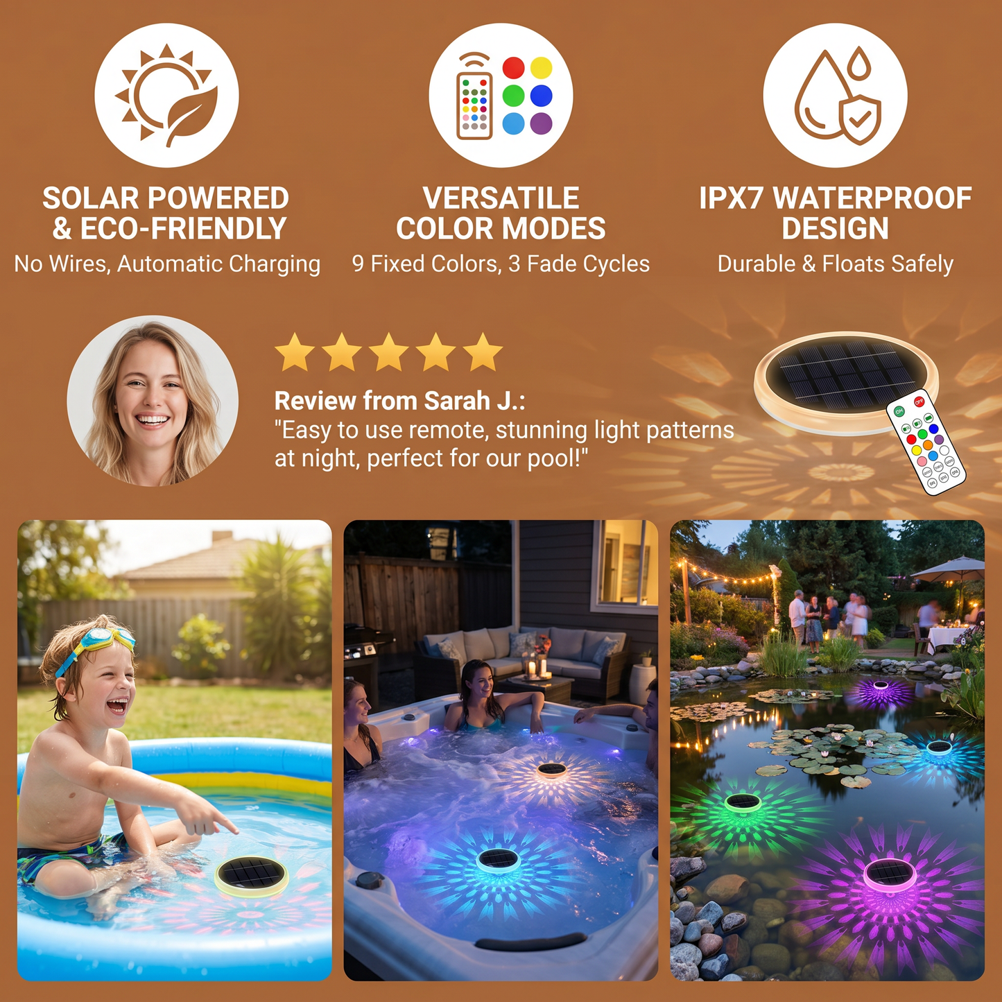 Floating Solar LED Light with Remote Control