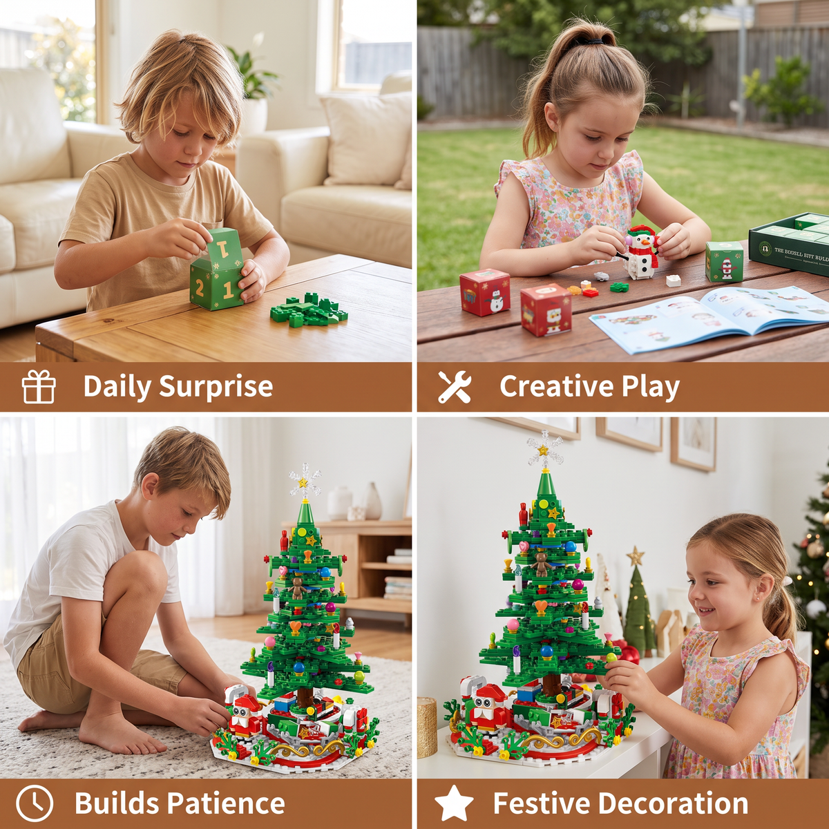 Christmas Tree Building Blocks Advent Calendar for Kids
