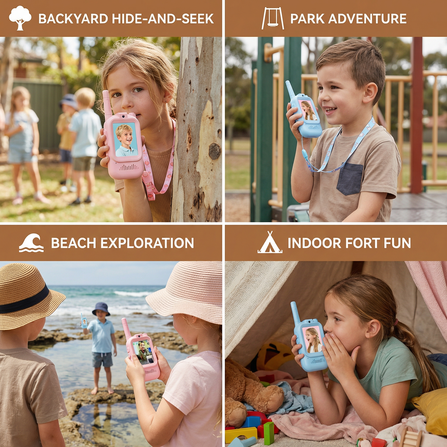 Kids' Video Walkie-Talkie 2-Pack – Radios with Camera & Screen