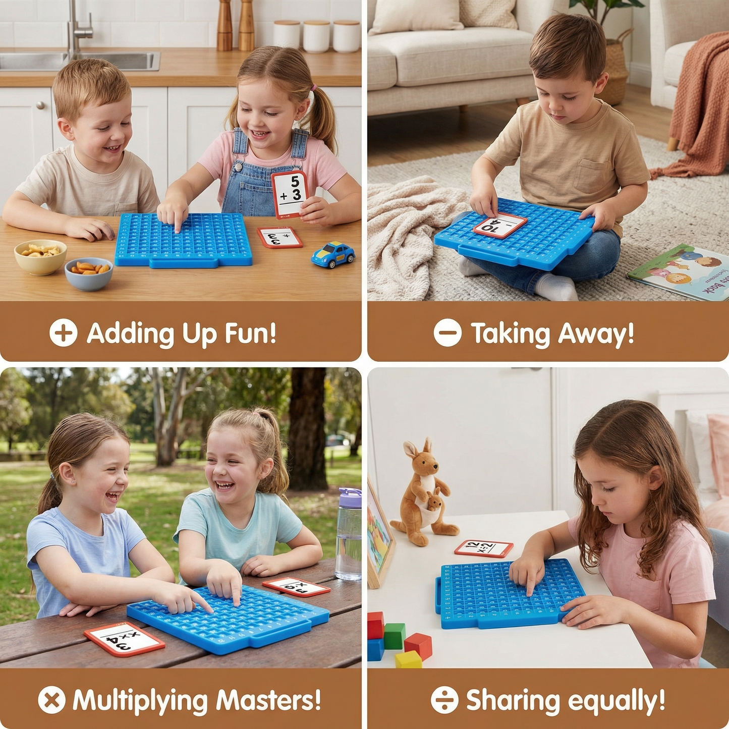 Math Learning Cards Set with Calculation Board – Addition, Subtraction, Multiplication & Division
