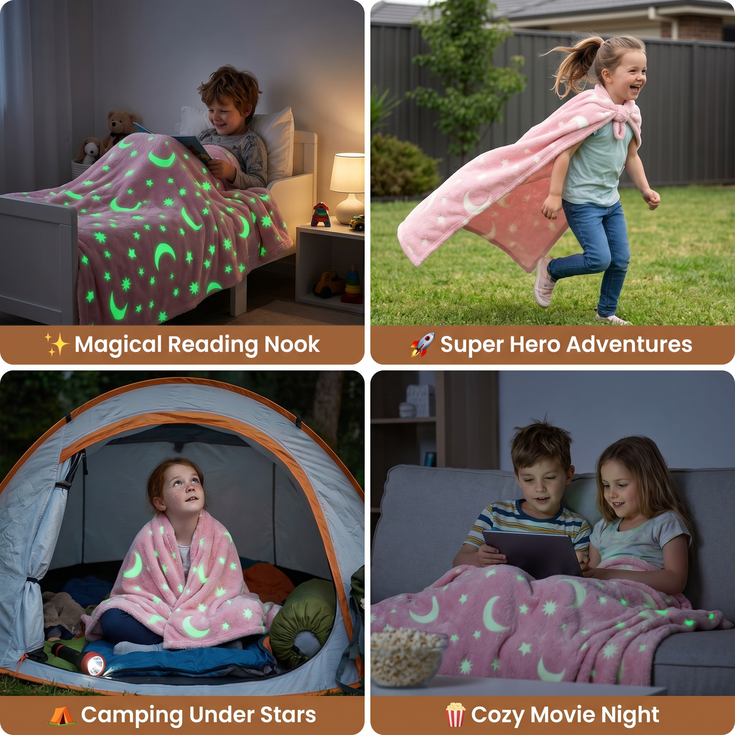 Shimmering Star Blanket – Glow-in-the-Dark Cozy Blanket