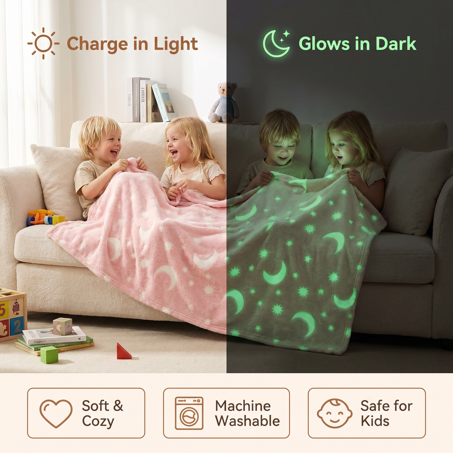 Shimmering Star Blanket – Glow-in-the-Dark Cozy Blanket